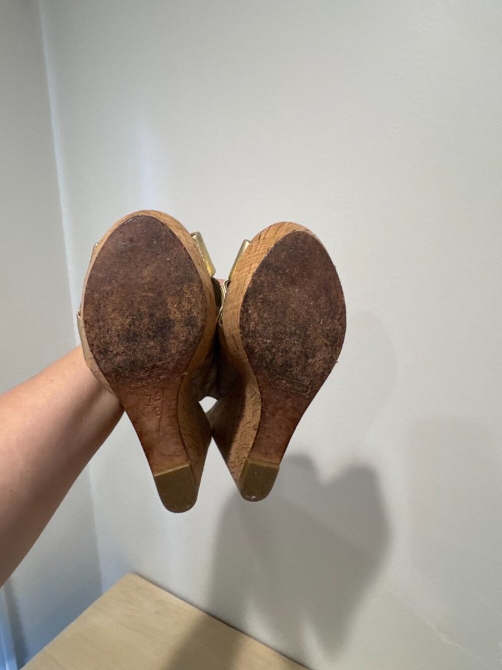 Coach Jessy Signature Cork Wedge Sandals – Gray – Women’s 7.5B 🤍🔥 - Picture 14 of 14